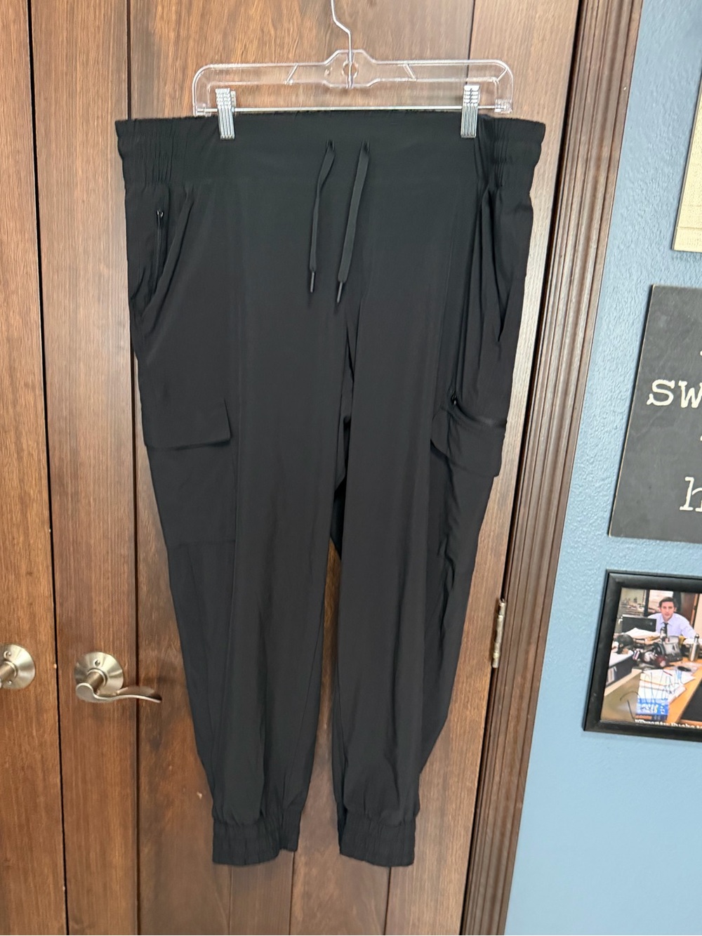 Gently used All In Motion Black Cargo Jogger Pants with Drawstring XXL
